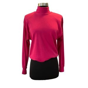 Vintage 90s mock neck turtleneck long sleeve shirt pink small